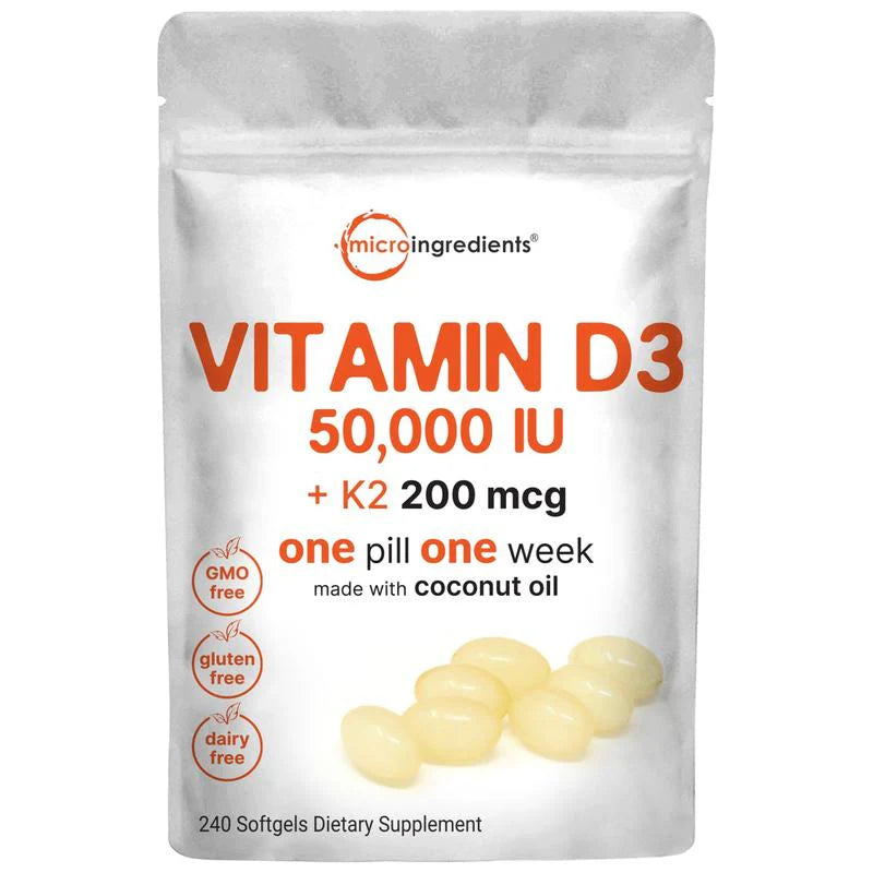 Vitamin D3 K2 Supplement Softgels