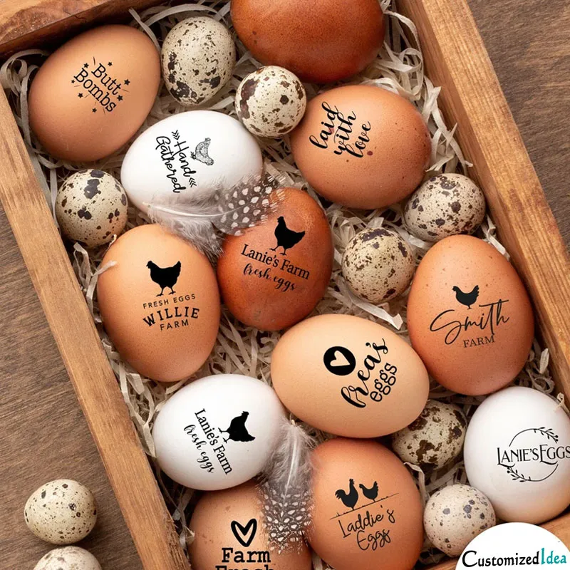 Personalized Egg Stamp Home Produce Stamp Farm Stamp Chicken Gifts Custom Egg Labels