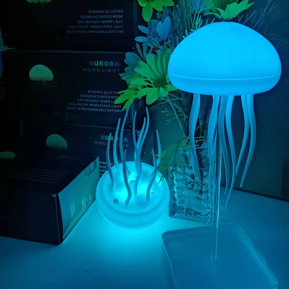 Intelligent Voice-Controlled Jellyfish Atmosphere Light Bedside Ornaments