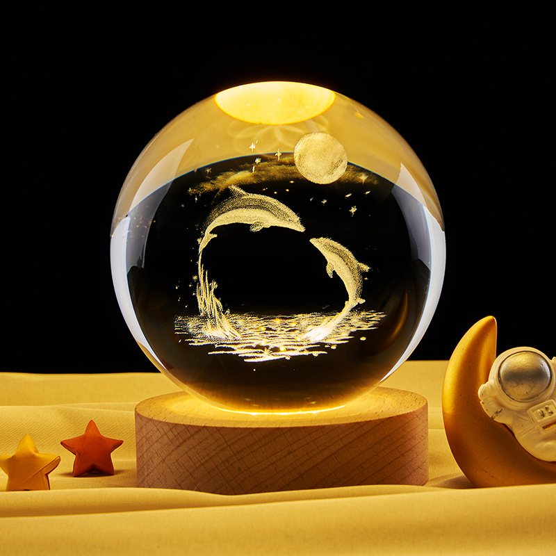 Creative Crystal Ball Glowing Decoration Night Light 3D Indoor Decoration